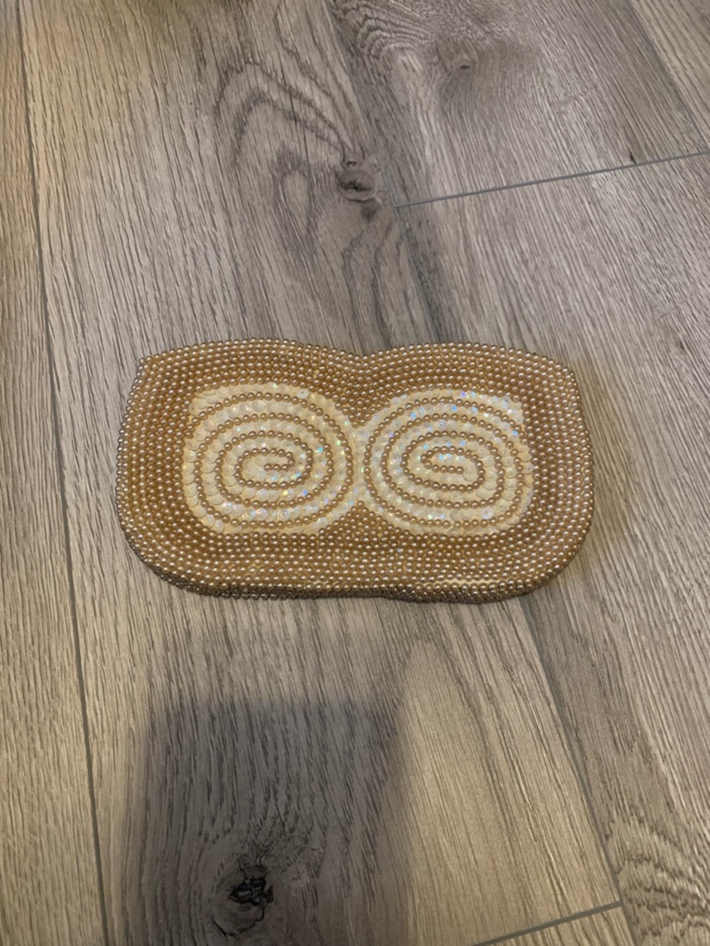 Vintage Embellished Gold Beaded Evening Clutch